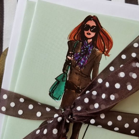 ❗Henri Bendel Illustrator Izak Zenou City Bendel Girl Notecards and Envelope Set - Picture 3 of 4